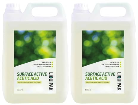 Surface Active Acetic Acid 20% Vinegar Cleaner | Concentrated Formula for Hard Surfaces | Strong & Effective Natural Cleaning Solution | 10 Litres