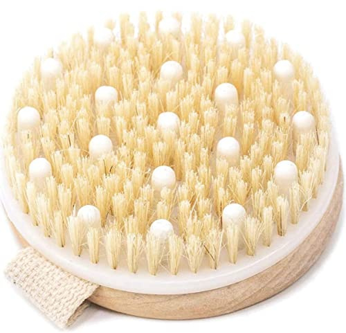 T-Tex Srl - Spazzola corpo scrub in legno, setole naturali. Spazzola esfoliante per pelle asciutta e bagnata. Ideale per cellulite, inestetismi e ritenzione idrica. Non irrita o stressa la pelle