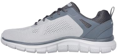 Skechers Herren Track Broader Sneaker, Gray Engineered Mesh Pu Charcoal Trim, 48.5 EU
