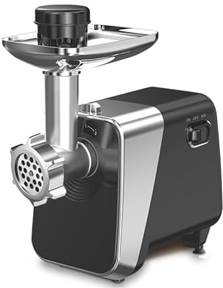 Electric Meat Grinder, 1600W Heavy Duty Meat Mincer with 3 Grinding Plates and Meat Pusher - Ideal for Kitchen Home Use - Reversal Function, Anti-Slip Rubber Feet - High Power Electric Meat Grinder