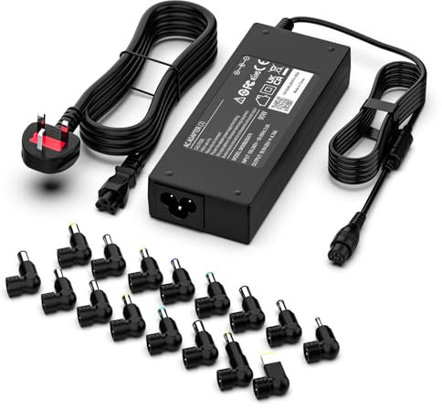 BIUBOTY Universal Laptop Charger UK 90W/65W AC Power Adapter with 16 Tips Compatible with Lenovo HP Dell Acer Asus Samsung Toshiba Sony Fujitsu Gateway Notebook Ultrabook Chromebook Power Supply