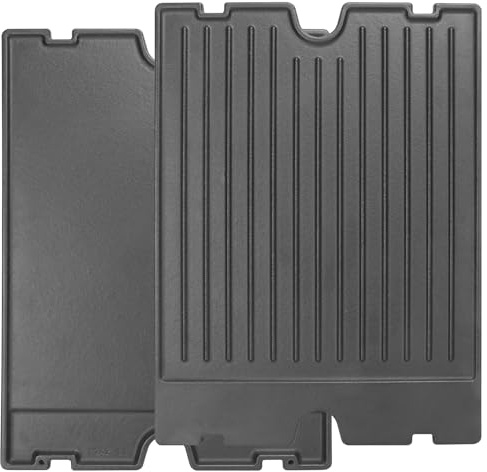 Plaque de cuisson 2 en 1 réversible en fonte pré-enduite 11242 pour barbecue Broil King Baron, Crown, Crown Pellet Series - Plaque supérieure plate pour cuisinière à gaz/charbon/électrique/propane/gaz