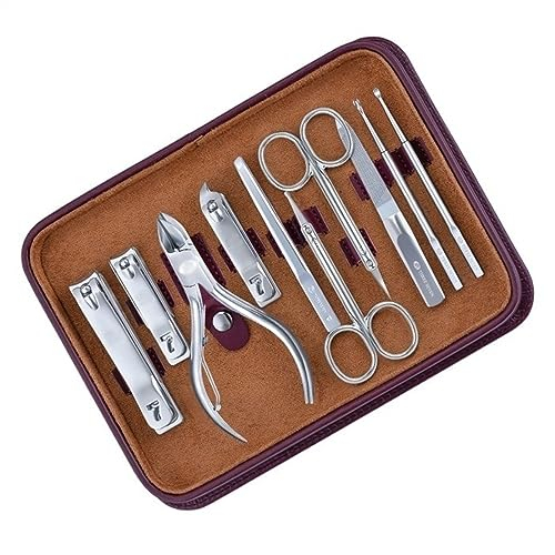 yixinzi-2024 Maniküre Set Nagelknipser-Set, professionelles Maniküre-Set und Pediküre-Set, 10-teiliges Nagelpflegeset, tragbares Nagelset mit PU-Leder-Reiseetui, for Damen und Herren Nagelknipser