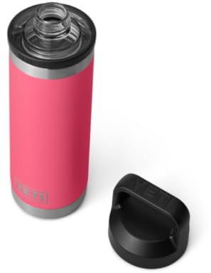 YETI Rambler 18 oz (532 ml) Water Bottle with Chug Cap, Tropical Pink | Insulated Stainless Steel Water Bottle for Hot or Cold Drinks, 100% Leakproof Chug Cap, Easy Carry Handle, Dishwasher Safe