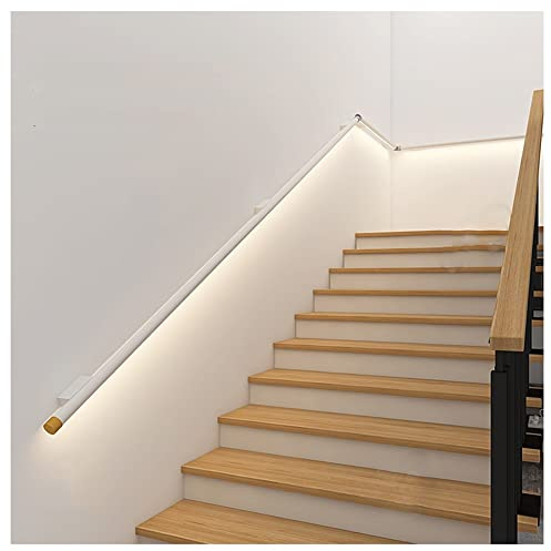 Corrimano in Alluminio a LED - Corrimano per Scale con Luce - Corrimano di Supporto a Parete per Scale Esterne e Interne, Camper, Camper e rimorchi (Colore : Bianco, Dimensioni : 3