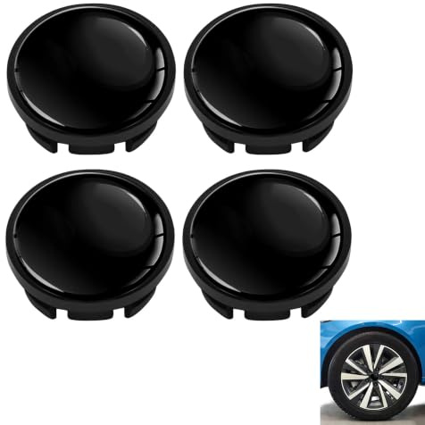 Wjelet 4 Stück Nabendeckel 65mm für VW 3B7601171 / 6U7 601 171 Felgendeckel Radnabenabdeckung Nabenkappen 65mm VW Hub Cap Felgenkappen Radkappen Alufelgen Deckel Schwarz CV 0