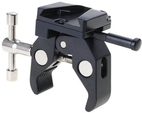 Morsetto a V resistente con pinza regolabile per un montaggio sicuro su treppiedi e tavoli