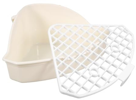 EXHUMKY Kleine Tier Ecktoilette Für Kaninchen Meerschweinchen Und Hamster Dreieckiges Design Hohe Kapazität Abnehmbares Platzsparend Für Innenräume
