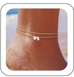 ZHESHY Fußkettchen Damen Silber 925 Gold Herz Buchstaben Fussketten | Wasserfest 14K Gold Fußkette,Layered CZ A-Z Initial Fussketten Frauen, Verstellbar Boho,Sommer Strand Fußschmuck,Geschenke