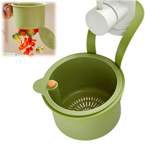 Hänge Sieb mit Klipp für küchenspüle, Wasserhahn Hängende Strainer mit Snap-Button, Küche silikon Spülbecken Sieb Abnehmbar, ohne Hände zu verschmieren, für Waschen/Organizer in Küche (grün)