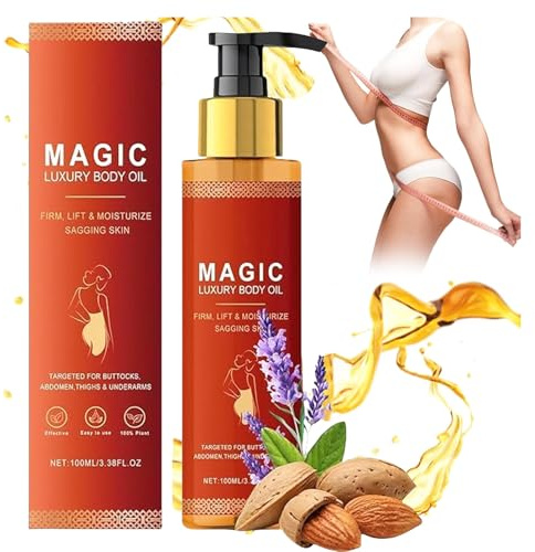 Magic Body Straffing Oil, 100ml Glow Straff Magic Körperöl, Hautstraffendes Glow Remedy Oil, Feuchtigkeitsspendendes Luxury Body Öl, Nahrhaftes Straffendes Körperöl für Alle Hauttypen