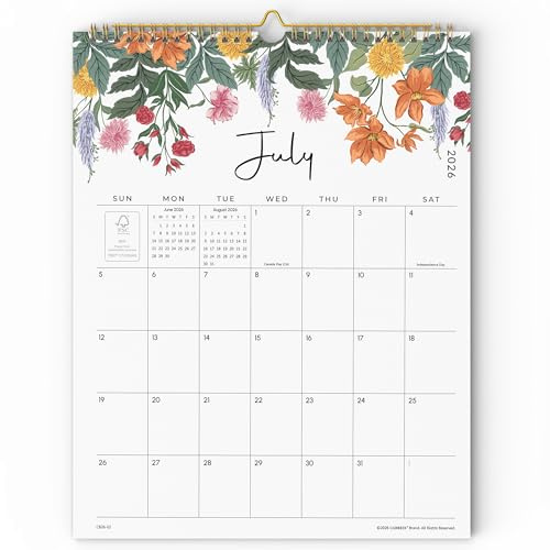 2026 Wall Calendar - Cabbrix Calendar 2026, 18 Monthly Wall Calendar with Thick Paper, July 2026 - December 2027, 12 x 15, Twin-Wire Binding, Perfect for Planning