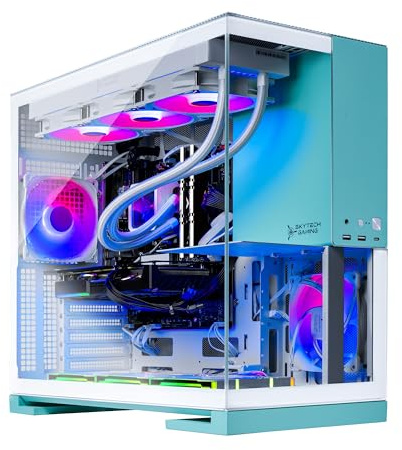 Skytech Gaming Aqua Gaming PC, AMD Ryzen 7 7800X3D 4.2GHz, NVIDIA RTX 5060 Ti 16GB, 1TB Gen4 NVMe SSD, 32GB DDR5 RAM 5600, 850W Gold ATX 3 PSU, 360 ARGB AIO, Wi-Fi, Win 11, Desktop