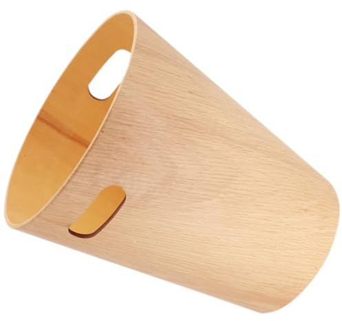 Alipis Poubelle de Bureau en Bois Naturel Petite Corbeille à Papier Ronde 23X23X28 CM Poubelle de Table Amovible pour Chambre et Bureau Rangement Pratique et Design Minimaliste