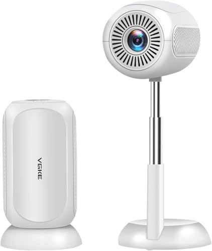 VGKE Mini proiettore con app Android, messa a fuoco automatica 3D TOF, correzione trapezoidale automatica, 16000 lumen Full HD 4K, supporto WiFi6 Bluetooth proiettore portatile per outdoor, cellulare
