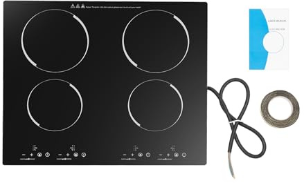 TuiLesoung 3 Burners Induction Cooktop, 2600W Flat Crystal Top, 9 Heating Levels Built-in Induction Stovetop, 23Inch Drop-in Ceramic Cooktop, Electric Stovetop with Child Lock Timer & Touch Control