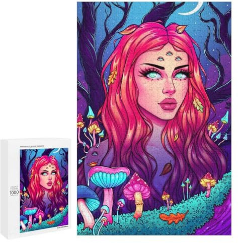 Puzzles 1000 pièces pour adultes Portrait Forêt Enchantée -4 puzzles Décoration murale, mais drôle et humoristique, Cadeaux d'anniversaire uniques 1000 pièces