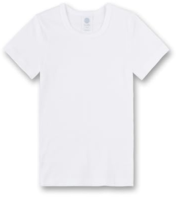 Sanetta - Canottiera, Colletto Tondo, Manica Corta, Bambino, Bianco (Weiß (10)), 176 cm