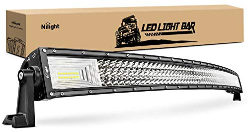 Nilight - 18015C-A LED Light Bar, 52Inch, 783W, 78000LM, Curved Triple Row Flood Spot Combo Beam Off Road Driving Lights for Boat, Trucks, 2 Years Warranty