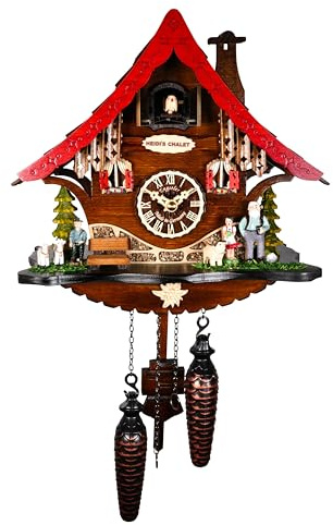 Engstler Orologio a cucù al quarzo Casa tipo Heidi con musica