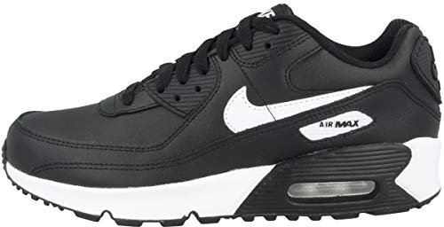 NIKE Unisex Air Max 90 LTR (Gs) Sneaker, Black White Black, 5 UK