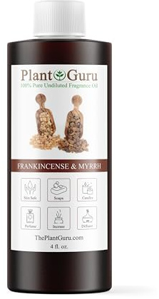 Frankincense and Myrrh Fragrance Oil 4 fl. oz. Scented Oil for DIY Soap Making, Candles, Bath Bombs, Body Butters. Used in Aromatherapy Diffusers, Burners and Warmers. Add to Lotions and Creams.