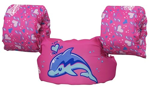 Bestway - Puddle Jumper Gilet de Natation en Tissu pour Enfants avec brassards - 58 cm x 23,5 cm x 17 cm - Rose