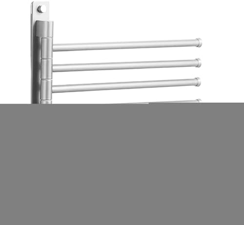 Toallero giratorio - Perchero multibarra extensible, montaje en pared ajustable | Almacenamiento duradero de acero inoxidable, percha compacta para vestuario, balcón, apartamento, giratorio, 32 x 30 c