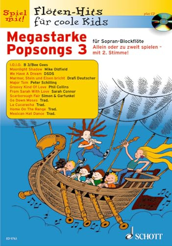 Megastarke Popsongs: Band 3. 1-2 Sopran-Blockflöten. (Flöten-Hits für coole Kids, Band 3)