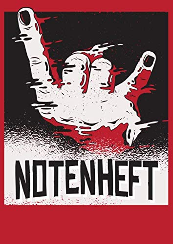 NOTENHEFT: DIN A4 für Anfänger und Fortgeschrittene / Blanko NotenBlock / Leere Notenzeilen / Notensystem / für die Schule / Komponist / Design : Metal Fork Handzeichen