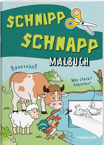 Schnipp Schnapp Malbuch. Bauernhof. Was steckt dahinter? | Ausmalen und Schneiden für Kinder ab 5 Jahren: Malen, schneiden und entdecken! (Malbücher und -blöcke)