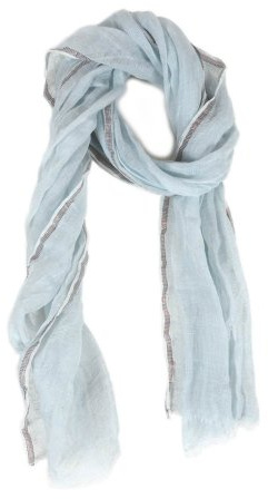 HINZE (SH106) Schal aus Leinen, Farbe: Hellblau, Maße: 50 x 180 cm, luxuriöser Schal für Damen und Herren, Unisex, geeignet für Winter und Sommer