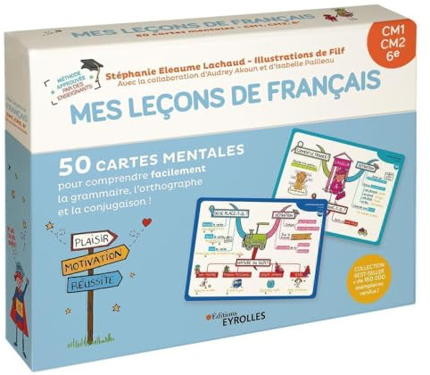 Mes leçons de français CM1, CM2, 6e: 50 cartes mentales pour comprendre facilement la grammaire, l'orthographe et la conjugaison !
