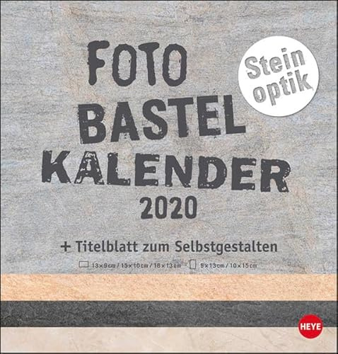 Bastelkalender Natur Steinoptik. Bastelkalender 2020. Monatskalendarium. Spiralbindung. Format 21 x 22 cm
