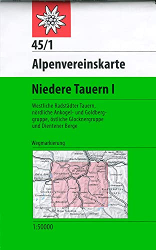 Niedere Tauern 1: Topographische Karte 1:50.000 mit Wegmarkierungen (Alpenvereinskarten)