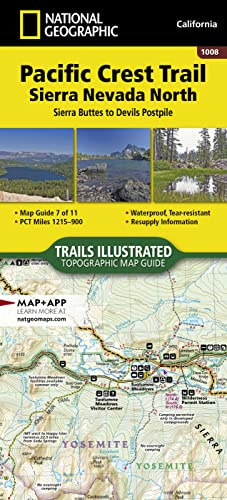 Pacific Crest Trail: Sierra Nevada North Map: Topographic Map Guides: 1008 (National Geographic Topographic Map Guide)