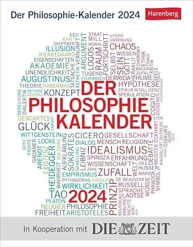 Der Philosophie-Kalender Tagesabreißkalender 2024. Interessanter Tischkalender mit täglichem Wissen. Tageskalender mit spannenden Denkansätzen. Kalender 2024 zum Aufstellen