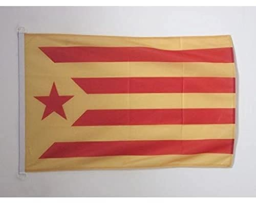 AZ FLAG Bandera Náutica Cataluña Estelada Vermilla 90x60 cm | Uso exterior y náutico Enseña náutica catalana resistente a la intemperie con costuras dobles y bordes reforzados
