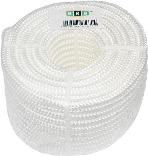 HKB 1 Stück Seil, PP-Seil, Weiss, aus Polypropylen, geflochten, 3mm stark, 20m aufgerollt, Hersteller HKB, Artikel-Nr. 81674