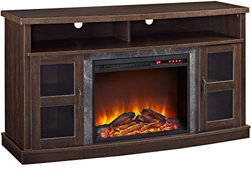 Ameriwood Barrow Creek Fireplace TV Console 60 Inch Espresso