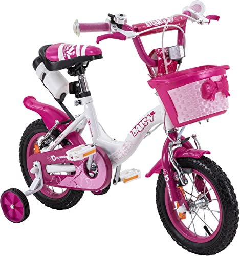 Actionbikes Kinderfahrrad Daisy 12 Zoll | Kinder Fahrrad für Mädchen - Ab 2-5 Jahren - V-Brake Bremse - Kettenschutz - Luftbereifung - Fahrräder - Laufrad - Kinderrad (12 Zoll)