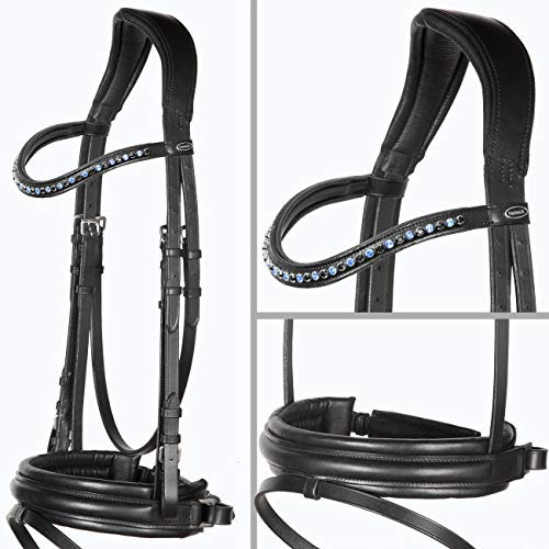 Heinick-Reitsport edle Soft Trense Motion Schwarz ~ Genf ~ Breites RH Größe Warmblut/Full
