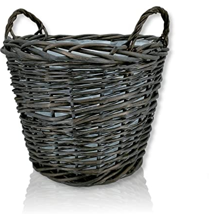 DECOLINE Weiden Pflanzkorb mit Henkeln und Einsatz XL - Ø 58cm