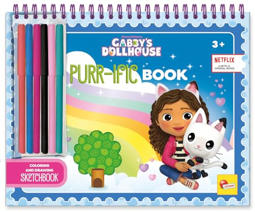 Lisciani - GABBY ET LA MAISON MAGIQUE - Carnet Coloriages Magiques à l'Eau GABDORABLE Pour Enfants dès 3 Ans - Livre 12 Pages avec Stylo à Eau - Activité Manuelle - Idée Cadeau Gabby's Dollhouse