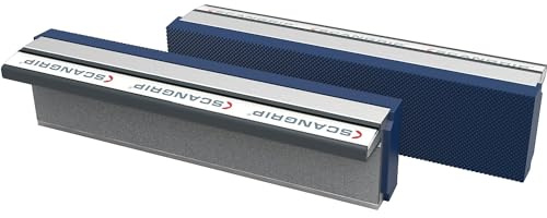 SCANGRIP | Magnet-Schraubstockbacken | Geriffelte Schutzbacken aus Polyurethan, 1 Paar, Backenbreite 100 mm
