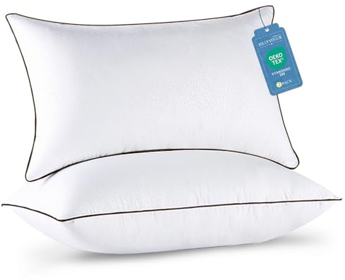 JOLLYVOGUE Pillows Standard Size Set of 2, Cooling and Supportive Pillows Full Size Set of 2 for Side and Back Sleepers, Down Alternative Hotel Collection Sleeping Pillow