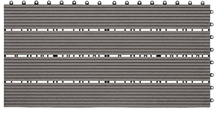 Ventanara® WPC Holz Kunststoff Fliesen Terrassenfliesen Klickfliesen Balkonfliesen 1 Stück (30 x 60 cm Standard, Grau)