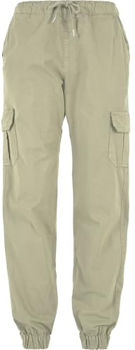 Urban Classics Damen High Waist Cargo Jogging Pants – Jogginghose im Regular Fit mit hohem Bund, Cargotaschen mit Knopfverschluss, Baumwolle mit Stretch für Streetwear und Freizeit,Summerolive,XL