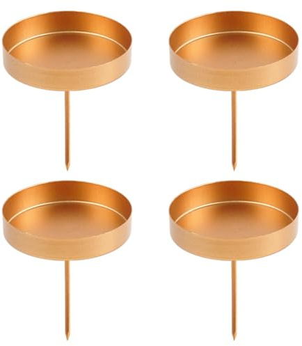 4 Pezzi Portacandele Corona Avvento, 8 cm Candelabro Corona Dell'Avvento, Retrò Candelabri Natalizi, Supporto Piatto per Candele, per Decorazioni Natale Casa Matrimonio
