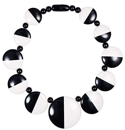 ZAVANA Schwarz-Weiß Statement-Halskette für Frauen, handgefertigte Boho Chic Chunky Halskette für Damen, eleganter Bohème-Modeschmuck für Frauen
